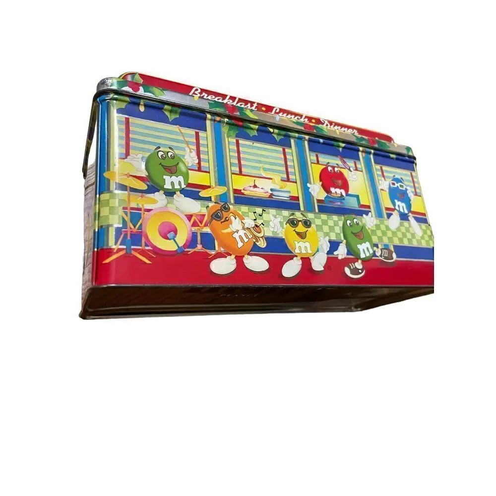 Vintage M&M’s Candy Collectible ‘dinner’ Tin 1996 Christmas Village seri…‎